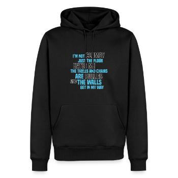 Hommes maladroits - Sweat à capuche Premium bio Homme - noir - Devant - Nico (187cm)