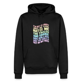 Je ne suis pas maladroit drôle - Sweat à capuche Premium bio Homme - noir - Devant - Nico (187cm)