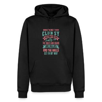 Je ne suis pas maladroit - Sweat à capuche Premium bio Homme - noir - Devant - Nico (187cm)