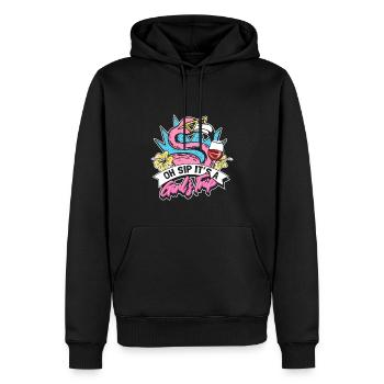 Oh sirotez que c’est un voyage entre filles - Sweat à capuche Premium bio Homme - noir - Devant - Nico (187cm)