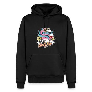 Oh sirotez que c’est un voyage entre filles - Sweat à capuche Premium bio Homme - noir - Devant - Nico (187cm)