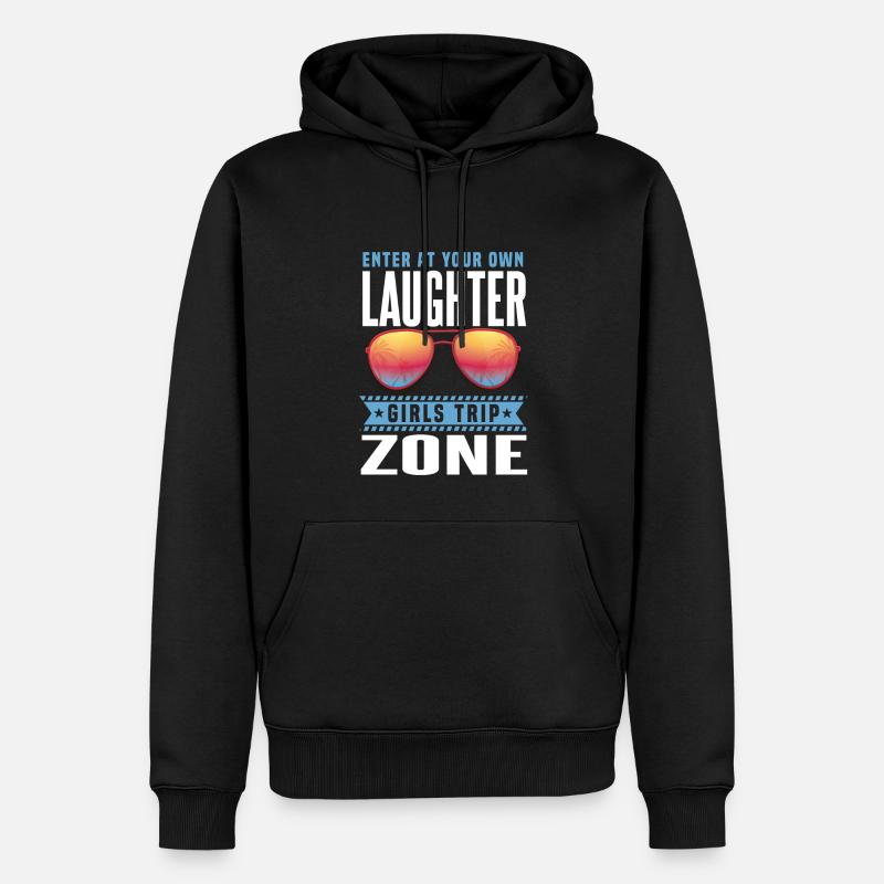 Lustige Mädchen-Reise - Männer Premium Bio Hoodie - Schwarz