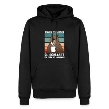 Bär Nachtschicht Schichtarbeiter Schichtarbeit - Männer Premium Bio Hoodie - Schwarz - Vorne - Nico (187cm)