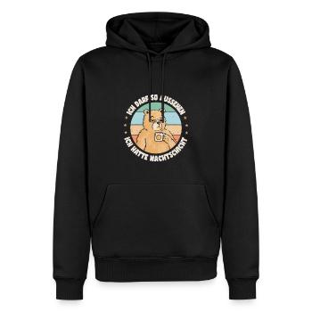 Bär Nachtschicht Schichtarbeiter Schichtdienst - Männer Premium Bio Hoodie - Schwarz - Vorne - Nico (187cm)