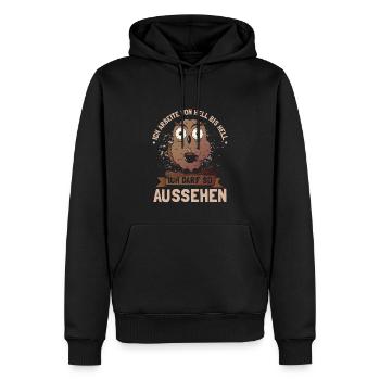 Ich arbeite von hell bis hell - Männer Premium Bio Hoodie - Schwarz - Vorne - Nico (187cm)