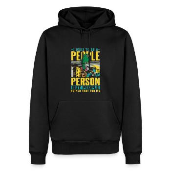 Vogel Früher war ich ein geselliger Mensch Antisozial - Männer Premium Bio Hoodie - Schwarz - Vorne - Nico (187cm)