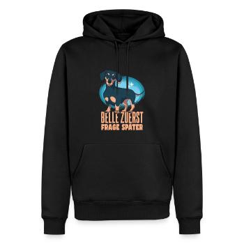 Dachshund Dackel Rauhaardackel Haustier - Männer Premium Bio Hoodie - Schwarz - Vorne - Nico (187cm)