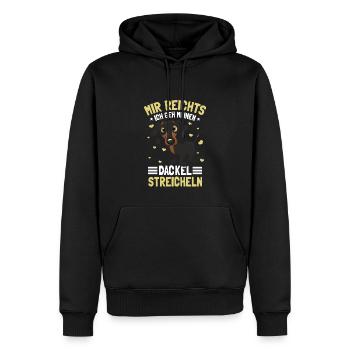 Dachshund Hund Dackel Gassi Spruch - Männer Premium Bio Hoodie - Schwarz - Vorne - Nico (187cm)