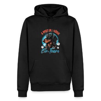 4 Pfoten 2 Füße EinTeam Dackel - Männer Premium Bio Hoodie - Schwarz - Vorne - Nico (187cm)