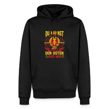 Ost Ostdeutscher Sprüche DDR - Männer Premium Bio Hoodie - Schwarz - Vorne - Nico (187cm)