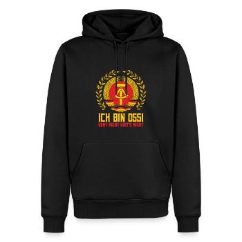 Ich Bin Ossi - Männer Premium Bio Hoodie - Schwarz - Vorne - Nico (187cm)