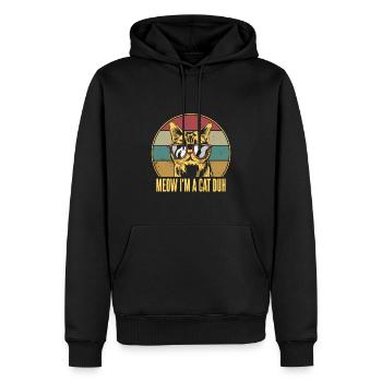 Miau, ich bin eine Katze, duh Katze Sonnenbrille Lustig - Männer Premium Bio Hoodie - Schwarz - Vorne - Nico (187cm)