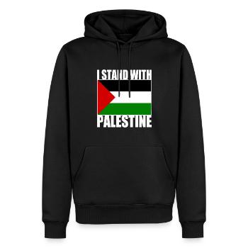 I stand with palestine - Sweat à capuche Premium bio Homme - noir - Devant - Nico (187cm)