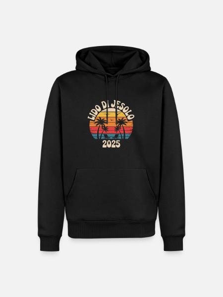 Lido di Jesolo 2025 70 vintage - Männer Premium Bio Hoodie - Schwarz