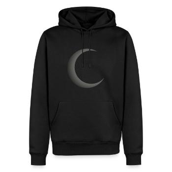 Symbole du croissant de lune Croissant de soleil Ciel nocturne Croissant de lune - Sweat à capuche Premium bio Homme - noir - Devant - Nico (187cm)