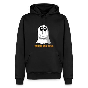 Vous êtes Boo-tiful | Fantôme, Halloween, Fête - Sweat à capuche Premium bio Homme - noir - Devant - Nico (187cm)