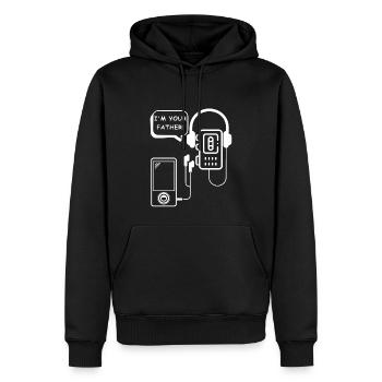 Je suis ton père | Walkman, mp3, musique - Sweat à capuche Premium bio Homme - noir - Devant - Nico (187cm)