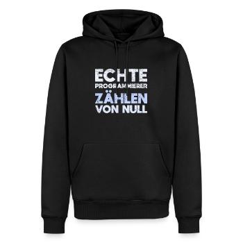 Echte Programmierer Zählen Von Null - Männer Premium Bio Hoodie - Schwarz - Vorne - Nico (187cm)