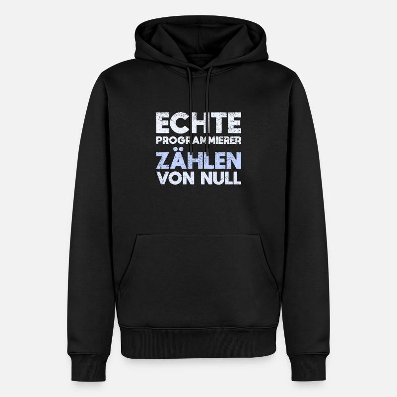 Echte Programmierer Zählen Von Null - Männer Premium Bio Hoodie - Schwarz