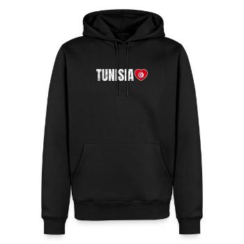 Tunesien - Männer Premium Bio Hoodie - Schwarz - Vorne - Nico (187cm)