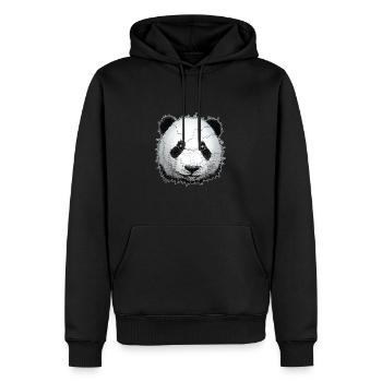 Panda - ours panda cool - design unique - Sweat à capuche Premium bio Homme - noir - Devant - Nico (187cm)