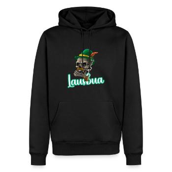 Lausbua Lausbub Lederhosen Trachten - Männer Premium Bio Hoodie - Schwarz - Vorne - Nico (187cm)