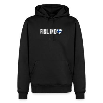 Finnland - Männer Premium Bio Hoodie - Schwarz - Vorne - Nico (187cm)