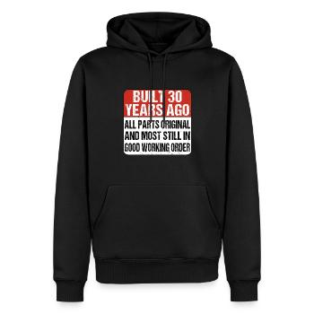 Built 30 Years Ago - 30 Birthday - Men’s Premium Organic Hoodie - black - Front - Nico (187cm)
