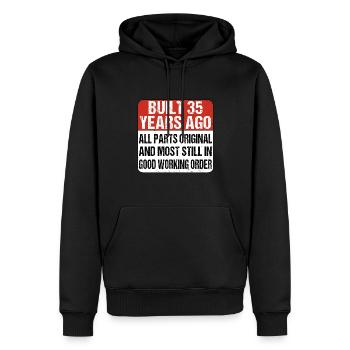 Built 35 Years Ago - 35 Birthday - Men’s Premium Organic Hoodie - black - Front - Nico (187cm)