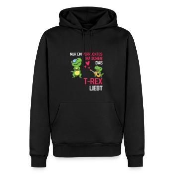 Dinosaurier Mädchen Dino Geschenk T Rex - Männer Premium Bio Hoodie - Schwarz - Vorne - Nico (187cm)