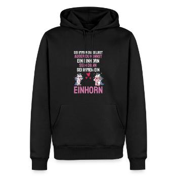 Fantasy Tier Lustiges Geschenk Magisches Einhorn - Männer Premium Bio Hoodie - Schwarz - Vorne - Nico (187cm)