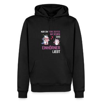 Fabelwesen Mädchen Fantasy Tier Geschenk Einhorn - Männer Premium Bio Hoodie - Schwarz - Vorne - Nico (187cm)