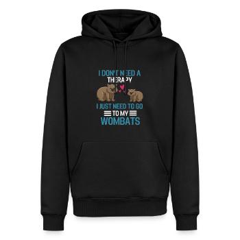 Animal Lovers Australia Animal Gift Wombat - Sweat à capuche Premium bio Homme - noir - Devant - Nico (187cm)