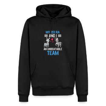 Mein Zebra und ich Afrika Tier Geschenk Zebra - Männer Premium Bio Hoodie - Schwarz - Vorne - Nico (187cm)