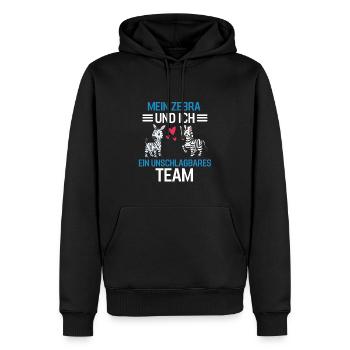 Zebra Tierliebhaber Zoo Tier Geschenk Zebra - Männer Premium Bio Hoodie - Schwarz - Vorne - Nico (187cm)