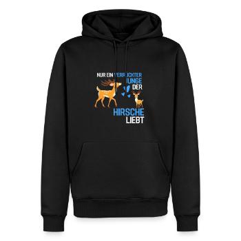 Waldtier Jungen Tierliebhaber Geschenk Hirsch - Männer Premium Bio Hoodie - Schwarz - Vorne - Nico (187cm)