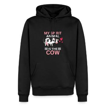 Farm Animal Lovers Cadeau Funny Cow - Sweat à capuche Premium bio Homme - noir - Devant - Nico (187cm)