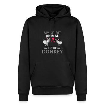 Farm Animal Farmer Gift Funny Donkey - Men’s Premium Organic Hoodie - black - Front - Nico (187cm)