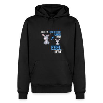 Bauernhof Tier Jungen Tierliebhaber Geschenk Esel - Männer Premium Bio Hoodie - Schwarz - Vorne - Nico (187cm)