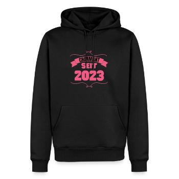 Geburt Geburtstagsfeier Charmant seit 2023 - Männer Premium Bio Hoodie - Schwarz - Vorne - Nico (187cm)
