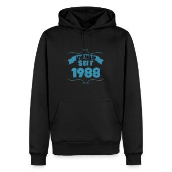 36. Geburtstag Geschenk Spektakulär seit 1987 - Männer Premium Bio Hoodie - Schwarz - Vorne - Nico (187cm)