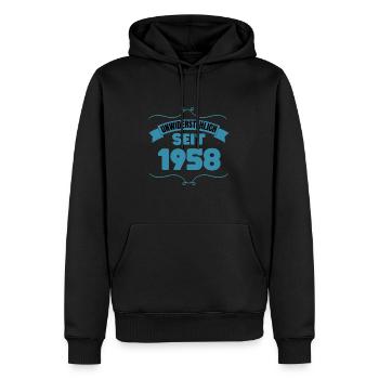 65. Geburtstag Geschenk Unwiderstehlich seit 1958 - Männer Premium Bio Hoodie - Schwarz - Vorne - Nico (187cm)