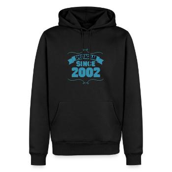 Cadeau 21e anniversaire Spectaculaire depuis 2002 - Sweat à capuche Premium bio Homme - noir - Devant - Nico (187cm)