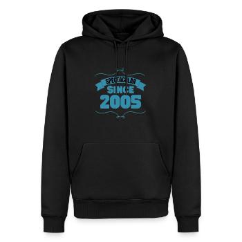 Cadeau 18e anniversaire Spectaculaire depuis 2005 - Sweat à capuche Premium bio Homme - noir - Devant - Nico (187cm)
