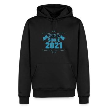 Cadeau 2e anniversaire Spectaculaire depuis 2021 - Sweat à capuche Premium bio Homme - noir - Devant - Nico (187cm)