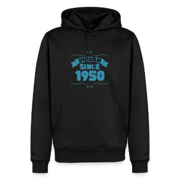 Cadeau du 73e anniversaire Spectaculaire depuis 1950 - Sweat à capuche Premium bio Homme - noir - Devant - Nico (187cm)