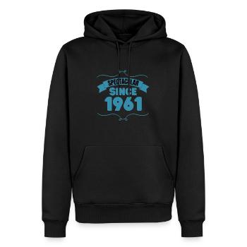 Cadeau du 62e anniversaire Spectaculaire depuis 1961 - Sweat à capuche Premium bio Homme - noir - Devant - Nico (187cm)