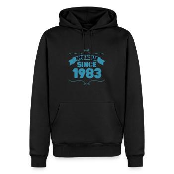 Cadeau du 40e anniversaire Spectaculaire depuis 1983 - Sweat à capuche Premium bio Homme - noir - Devant - Nico (187cm)