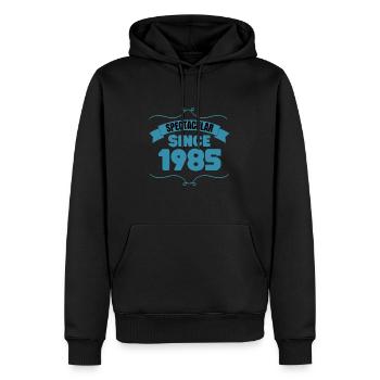 Cadeau du 38e anniversaire Spectaculaire depuis 1985 - Sweat à capuche Premium bio Homme - noir - Devant - Nico (187cm)