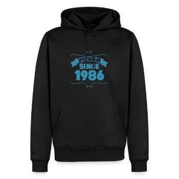 Cadeau du 37e anniversaire Spectaculaire depuis 1986 - Sweat à capuche Premium bio Homme - noir - Devant - Nico (187cm)